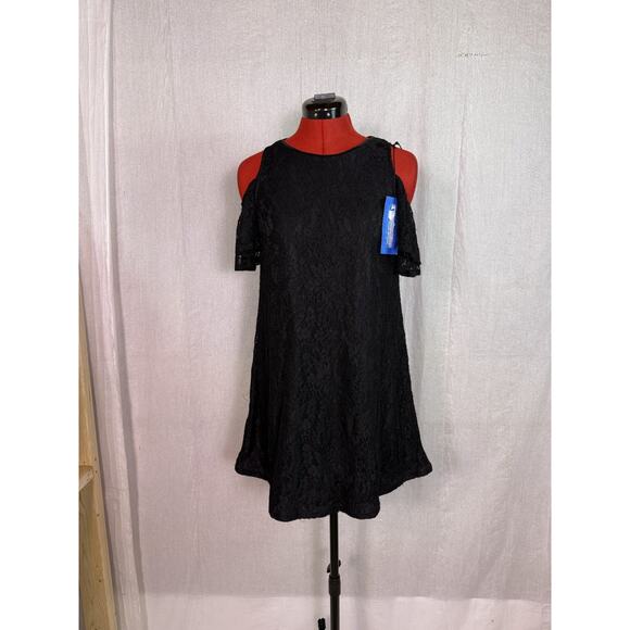 AX Paris Womens Dress Black Lace Size 8 Mini Goth Boho Whimsy E094 - Picture 1 of 13